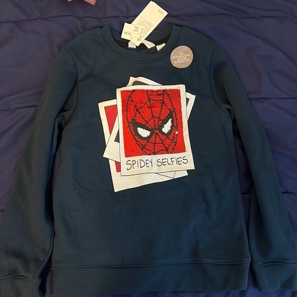 NWT Spider-Man crew neck sweater size 8/10 - Picture 1 of 2